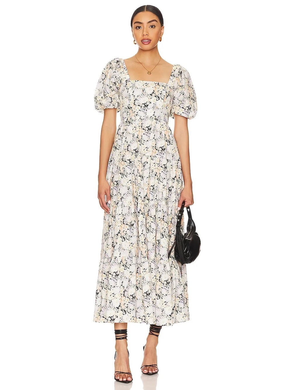 REVOLVE Sndys Everyday Adie Floral Puff Sleeve Maxi Dress, size XL